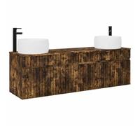 Mhdvray Set di mobili da bagno da 3 pezzi, montaggio a parete, armadio | Tre elementi da parete in legno offrono spazio strutturato con tre cassetti per il bagno moderno.