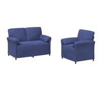 Mhdvray Set divano a 2 posti e 1 posto in velluto, blu polizia | Elegante rivestimento in velluto con robusto telaio in metallo per il vostro soggiorno, include divano a 2 posti e 1 posto.