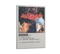 MHEGSNGA BERSERK - Poster su tela, decorazione artistica vintage, per camera da letto, 60 x 90 cm, con cornice