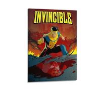 MHEGSNGA Invincible - Poster su tela, stile vintage, decorazione per la stanza, per camera da letto, 30 x 45 cm, con cornice