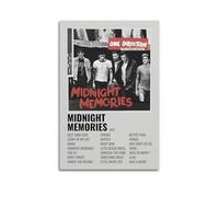 MHEGSNGA Poster su tela con motivo "One Direction", motivo: Midnight Memories, decorazione artistica vintage, per camera da letto, 30 x 45 cm, senza cornice