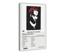 MHFDC Poster su tela, motivo: Playboi Carti Whole Lotta Red (2), decorazione per camera da letto, ufficio, camera da letto, regalo, 20 x 30 cm