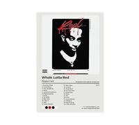 MHFDC Poster su tela, motivo: Playboi Carti Whole Lotta Red (2), decorazione per camera da letto, ufficio, camera da letto, regalo, 20 x 30 cm