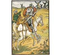 MHFFDYIV Dipinti Famosi Immagini Moderni Arte Classica Don Chisciotte e i mulini a vento di Walter Crane per L'arredamento del Soggiorno 60x90cm