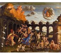 MHFFDYIV Dipinti Famosi Immagini Moderni Arte Classica Minerva scaccia i vizi dal giardino della virtù di Andrea Mantegna per L'arredamento del Soggiorno 60x90cm