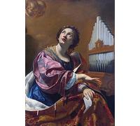 MHFFDYIV Famoso Quadri su Tela Moderni Tela e Stampa Santa Cecilia di Simon Vouet per la Decorazione Della Parete 60x90cm