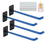 MHHO-WG Porta Gomme Auto da garage,Supporto per pneumatici da parete in 4 pezzi, grande gancio per garage, blu, adatto per tubi da giardino, sedie pieghevoli e scale