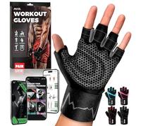 MhIL Guanti da allenamento da uomo, comodi guanti da palestra da uomo con presa migliorata per sicurezza e protezione delle mani, protezione per sollevamento pesi con polsiere, supporto per migliorare