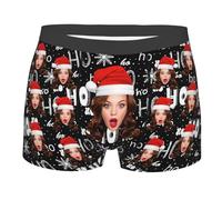 MHJUFGD Boxer Personalizzati con Foto,Mutande Uomo Divertenti,Foto Stampate in Faccia A più Fidanzate, Mutande Uomo Personalizzate, Natale San Valentino, S-2Xl (Stile 1)