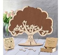 MHJUFGD Libro degli Ospiti di Matrimonio Personalizzato Nome E Data Libro degli Ospiti di Matrimonio A Forma di Albero per Decorazioni di Matrimonio Rustico Festa di Compleanno (Stile 5)