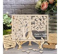 MHJUFGD Libro degli Ospiti di Matrimonio Personalizzato Nome E Data Libro degli Ospiti di Matrimonio A Forma di Albero per Decorazioni di Matrimonio Rustico Festa di Compleanno (Stile 10)