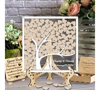 MHJUFGD Libro degli Ospiti di Matrimonio Personalizzato Nome E Data Libro degli Ospiti di Matrimonio A Forma di Albero per Decorazioni di Matrimonio Rustico Festa di Compleanno (Stile 9)