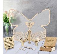 MHJUFGD Libro degli Ospiti di Matrimonio Personalizzato Nome E Data Libro degli Ospiti di Matrimonio A Forma di Farfalla per Decorazioni di Matrimonio Rustico Festa di Compleanno (Stile 3)