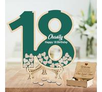 MHJUFGD Libro degli Ospiti Personalizzato per Il 18 Compleanno Data del Nome Libro degli Ospiti Creativo per Il Compleanno Festa di Compleanno 18 Anni Compleanno Donna Uomo (Stile 5)