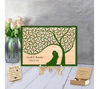 MHJUFGD Libro degli Ospiti Personalizzato per Il Matrimonio Sull'Albero, Data con Nome Personalizzato, Libro dei Segni di Nozze, Decorazione Rustica per Matrimoni, Matrimonio (Stile 9)