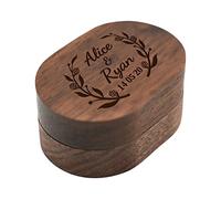 MHJUFGD Porta Fedi Nuziali Personalizzata Con 2 Nomi Porta Fedi Nuziali Legno Rustica Per Cerimonia Nuziale Regalo Per Lei/Lui Fidanzamento Matrimonio Anniversario (3.2 * 5 * 7 cm,stile 12)