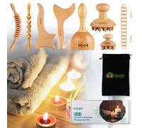 MHM Set completo 8 in 1 di strumenti per massaggi in legno per modellare, riduzione o cellulite e altro ancora