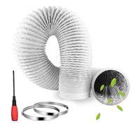 MHMondawn Tubo Cappa Cucina 100 mm Condotto Flessibile Condizionatore Lunghezza 3m con 2 Fascette Stringitubo in Acciaio per Ventola in Llinea, l'Essiccatore, Ventola di Ventilazione