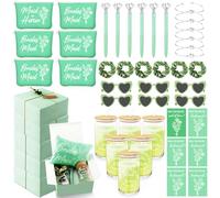 Mhoel Set di 6 regali per proposta di damigella d'onore, 48 pezzi, Verde