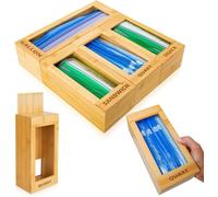 mHomeAid - Organizer per sacchetti in bambù per alimenti, dispenser e contenitore per cassetti della cucina, adatto a sacchetti a chiusura lampo e a chiusura lampo da gallone, quart, sandwich e snack