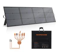 MHPOWOS Pannello solare pieghevole da 220 W Caricatore solare da 20 V per centrale elettrica Ecoflow Bluetti ANKER, IP67 impermeabile per camper da campeggio