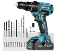 MHPRO Trapano Avvitatore Batteria 21V, Avvitatore a Batteria con Batterie 2.0Ah, 42N.m Avvitatore Elettrico, 25+3 Coppie, 2 Velocità, LED Luce, 24PCS Accessori per Casa Progetto, Fai da te