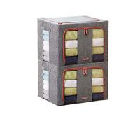 MHTECH Pieghevole custodie Impermeabili antibatteriche da riporre,Struttura Metallica,con Chiusura Lampo e Finestra Trasparente per la memorizzazione di Abbigliamento,Coperte,Giocattoli (Grigio-2)