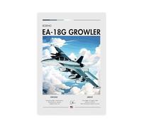 MHTHFD Boeing EA-18G - Stampa artistica da parete con Growler, statunitense, decorazione artistica da parete, per soggiorno e camera da letto, 40 x 60 cm