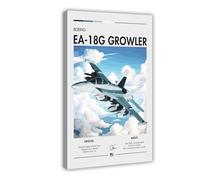 MHTHFD Boeing EA-18G - Stampa artistica da parete con Growler, statunitense, decorazione artistica da parete, per soggiorno e camera da letto, 40 x 60 cm