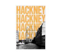 MHTHFD Hackney London, stampa su tela, stampa con architettura grafica, decorazione per camera da letto, ufficio, stanza, regalo, 50 x 75 cm
