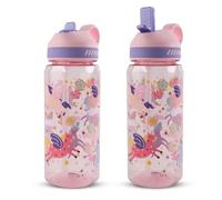 MHwan Borraccia Bambini, 550ml, Robusta, Infrangibile, a Prova di Perdite, Senza BPA, Facile da Pulire, con Cannuccia, adatta per la Scuola e Le Gite
