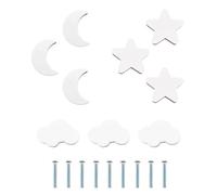 MHwan maniglie per mobili da cucina, 9 pezzi di gomma morbida anticollisione pomelli per mobili bambini, stelle, luna e nuvole pomelli per cassetti, per garantire la sicurezza del bambino (Bianco)