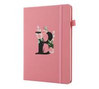 MHwan Quaderno Appunti, Journal A5 Rosa Personalizzato Dalla A Alla Z con Nome, Regalo Elegante e Raffinato per Donne, Adatto a Mamme, Figlie e Amiche, 240 Pagine, Quadernino a Linea Orizzontale