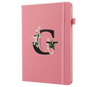 MHwan Quaderno Appunti, Journal A5 Rosa Personalizzato Dalla A Alla Z con Nome, Regalo Elegante e Raffinato per Donne, Adatto a Mamme, Figlie e Amiche, 240 Pagine, Quadernino a Linea Orizzontale