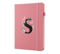 MHwan Quaderno Appunti, Journal A5 Rosa Personalizzato Dalla A Alla Z con Nome, Regalo Elegante e Raffinato per Donne, Adatto a Mamme, Figlie e Amiche, 240 Pagine, Quadernino a Linea Orizzontale