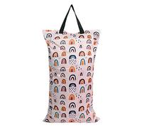MHwan Wet Bag Pannolini Lavabili, Wet Bag Grande, Borsa per Pannolini Impermeabile con Doppia Tasca da Appendere, Adatta per Pannolini per bambini, Fitness, Spiaggia, Piscina (rose)