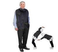 MhWrughts Abbigliamento anticaduta Intelligente, Gilet anticaduta con airbag e App, Gilet Protettivo per Anziani con funzioni di Posizionamento per Aiuto,Men'ssize:Black-M