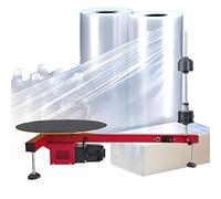 MhWrughts Avvolgitrice per Cartoni da Tavolo, Avvolgitrice elettrica con Film Estensibile Piatto, Attrezzatura Automatica per l'avvolgimento con Film plastico, velocità 30 Giri/min