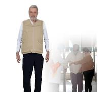 MhWrughts Gilet anticaduta con airbag, Abbigliamento anticaduta Intelligente per Anziani, Gilet anticaduta Intelligente, per Anziani, attivazione airbag in 0,01 Secondi,Men'ssize:khaki-2XL