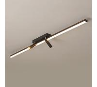 MHXZKHL Striscia LED Plafoniera 2 Vie Angolo Regolabile Faretti Moderno Semplice Nero Faretto A Binario per Soggiorno Guardaroba Corridoio,3 Colour Light-120cm