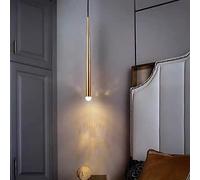MHXZKHL Tubo Lungo Lampada A Sospensione LED Moderna Cono Illuminazione A Soffitto Regolabile Luce Pendente per Soggiorno Tavolo da Pranzo Tromba delle Scale,Gold+Warm White-7W