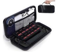 MHYALUDO Compatibile con Custodia Nintendo Switch 2, Stile del bagaglio Impermeabile Antigraffio con Guscio Rigido per Switch 2, 10 Slot per Giochi & Cerniere Maniglia in Gomma Portatile,Nero