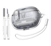MHYALUDO Custodia per Beat Studio Buds Plus (2023) / Beat Studio Buds 2021 con Chiusura Sicura, Custodia Protettiva Antiurto in TPU Morbido Trasparente con Penna per la Pulizia, Bianco