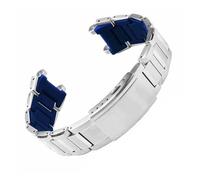 MHYATIO Cinturino in acciaio inossidabile resistente compatibile con Casio G-SHOCK MTG-B1000 cinturino for orologio modificato accessori in acciaio di precisione cinturino in resina(Silver-blue,MTG-B2