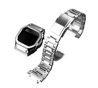 MHYATIO Compatibile con Casio Small Square DW-H5600 Set di orologi da uomo Cassa for orologio in metallo modificato in acciaio inossidabile Cinturino for orologio Accessori cinturino(Black Yellow)