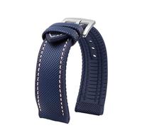 MHYATIO Compatibile con cinturino da uomo Citizen Blue Angel di seconda generazione Sky Eagle AT8020 JY8078 8085 cinturino in gomma nylon fibra di carbonio 22 mm(Blue white-silver,22mm)