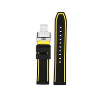 MHYATIO Compatibile con cinturino da uomo Citizen Blue Angel di seconda generazione Sky Eagle AT8020 JY8078 8085 cinturino in gomma nylon fibra di carbonio 22 mm(A-Silicone strap,22mm)
