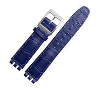 MHYATIO Compatibile con SWATCH YCS YAS YGS IRONY cinturino in morbida pelle di vacchetta 17mm 19mm bracciale da uomo donna cinturino blu nero marrone con strumenti(07 Dark blue-steel,19mm)