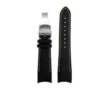 MHYATIO Compatibile con Tudor Black Bay 1958 M79363 M79030N M79030B Collezione Bracciale vintage da uomo cinturino in pelle di vacchetta curvo 20mm 22mm cinturino for orologio(Silver,20mm)
