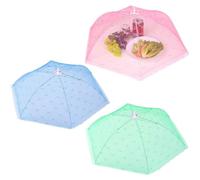 MHYMX Copritutto per alimenti, 3 pezzi, copertura pieghevole per torte e frutta, con protezione antimosche, 53 × 53 cm, protezione per alimenti, insetti e frutta, pic-nic